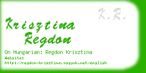 krisztina regdon business card